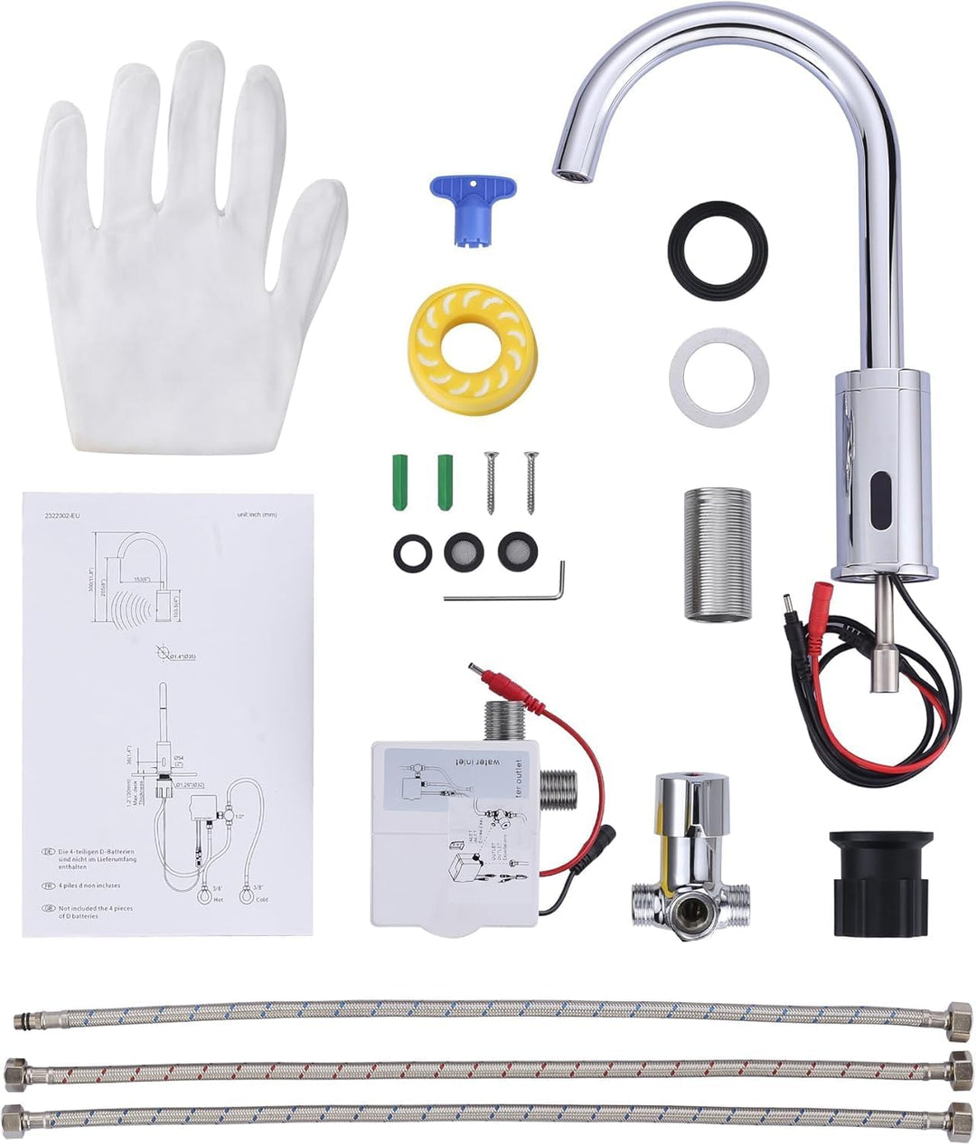 iVIGA Wasserhahn Sensor, Badarmatur Infrarot Sensor für Badezimmer Wasserhahn Bad Automatisch mit St