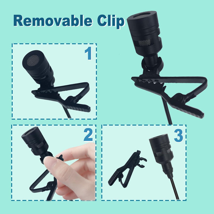 Lavalier Lapel Mikrofon, kompatibel mit Audio-Technica, kabelloses System, Unidirektional Kondensato