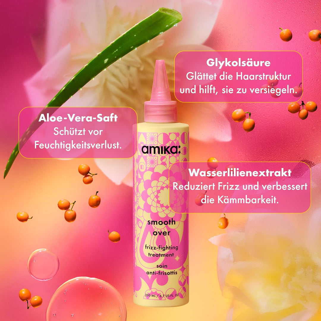 amika Smooth Frizz-Fighting Treatment Mask 200ml I Anti-Frizz Haarmaske Damen &amp; Herren I Glättende H