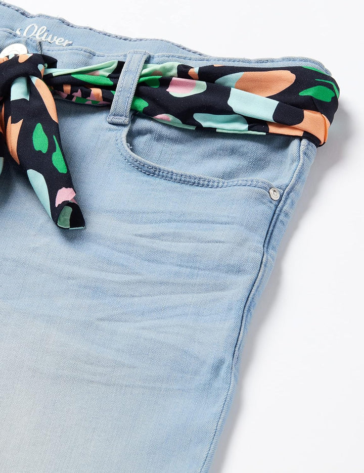 s.Oliver Mädchen Jeans Bermuda, Fit Suri 90 55z7 Blau, 90 55z7 Blau
