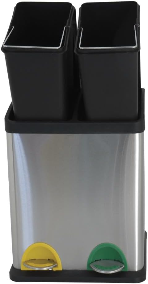 MSV Mülleimer Mülltrennsystem 16 L (2x8 Liter) mit Inneneimer grosse Abfallbehälter Abfalleimer Tret