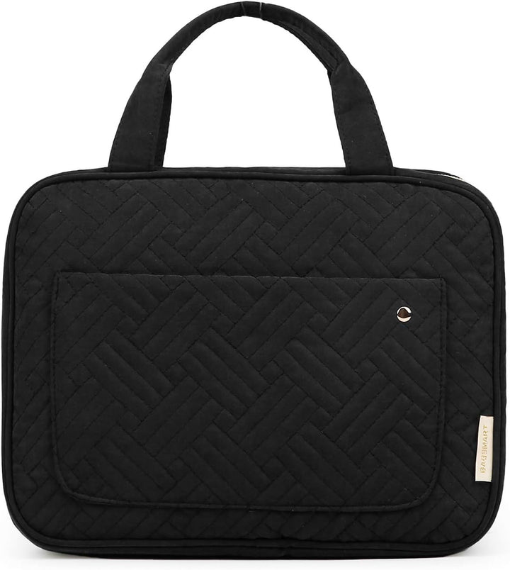 BAGSMART Kulturtasche Reise zum Aufhängen Kulturbeutel Damen für Makeup, Toilettenartikel (Schwarz-G