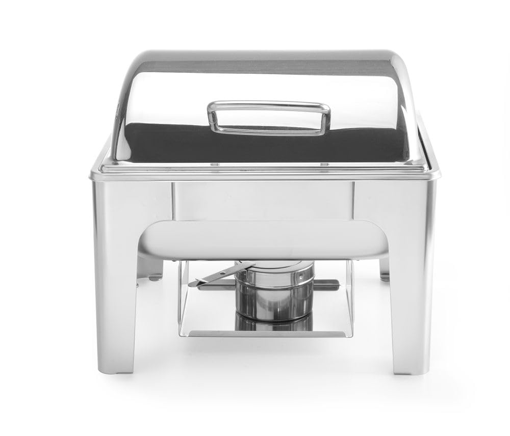 HENDI Chafing Dish, Spiegelglanz, Inkl. zwei Brennpastenbehälter, einer Lebensmittelpfanne, einem Wa