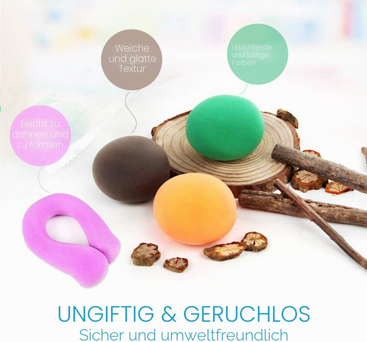 36 Farben Lufttrockener Ton, ultraleichter Modellier-Ton, LCHM Magic Clay DIY Kreativer Modellierung