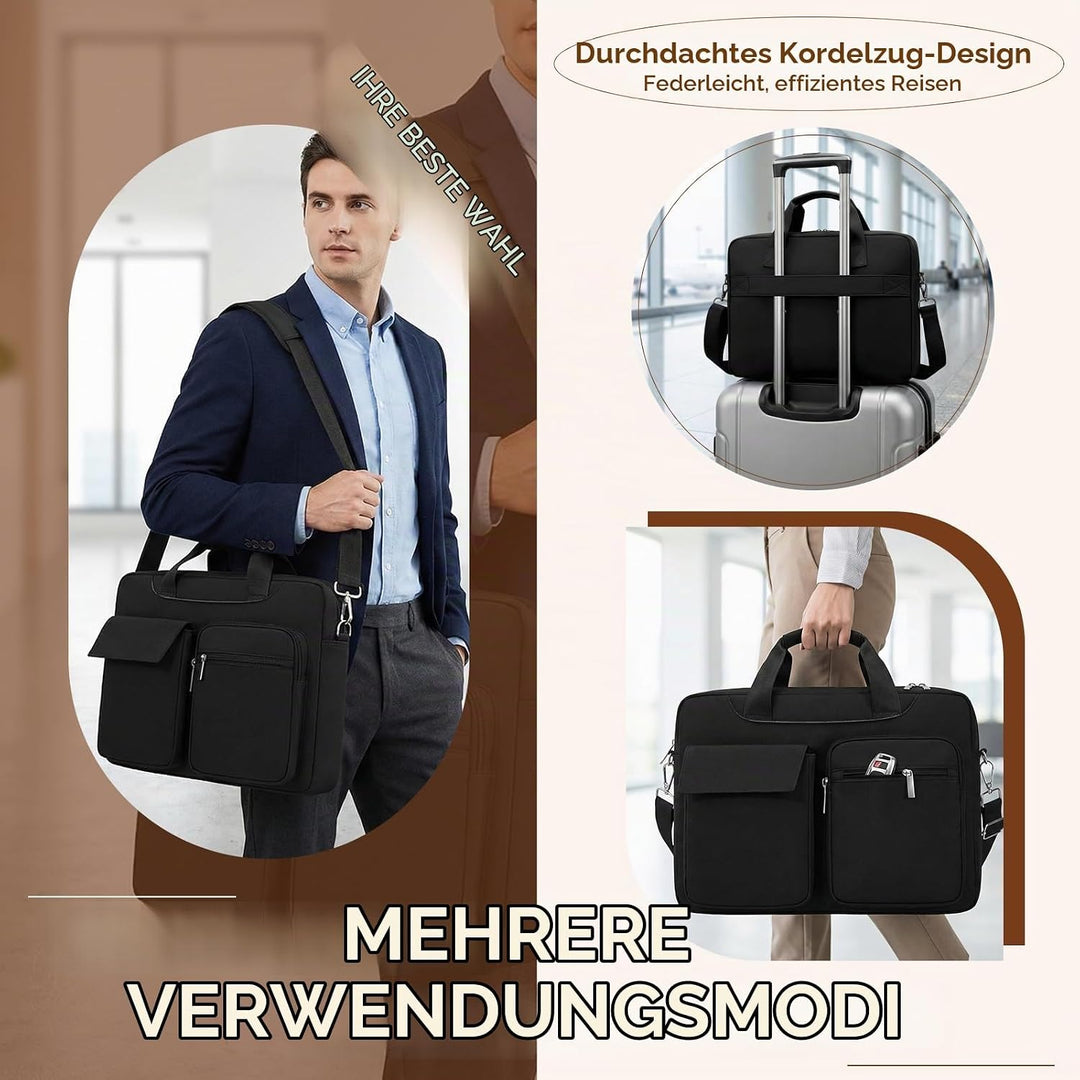 Laptoptasche 15-16,1 Zoll, Laptop Schultertasche, Laptop Umhängetasche Herren, Lehrertasche Gross, A