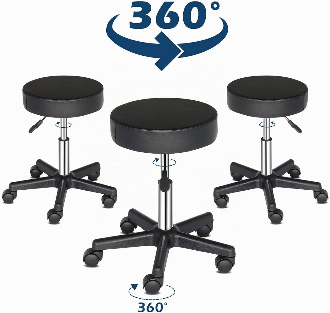 LEADZM Rollhocker Drehhocker Praxishocker Arbeitshocker Bürohocker Hocker 360° Drehbar mit höhenvers