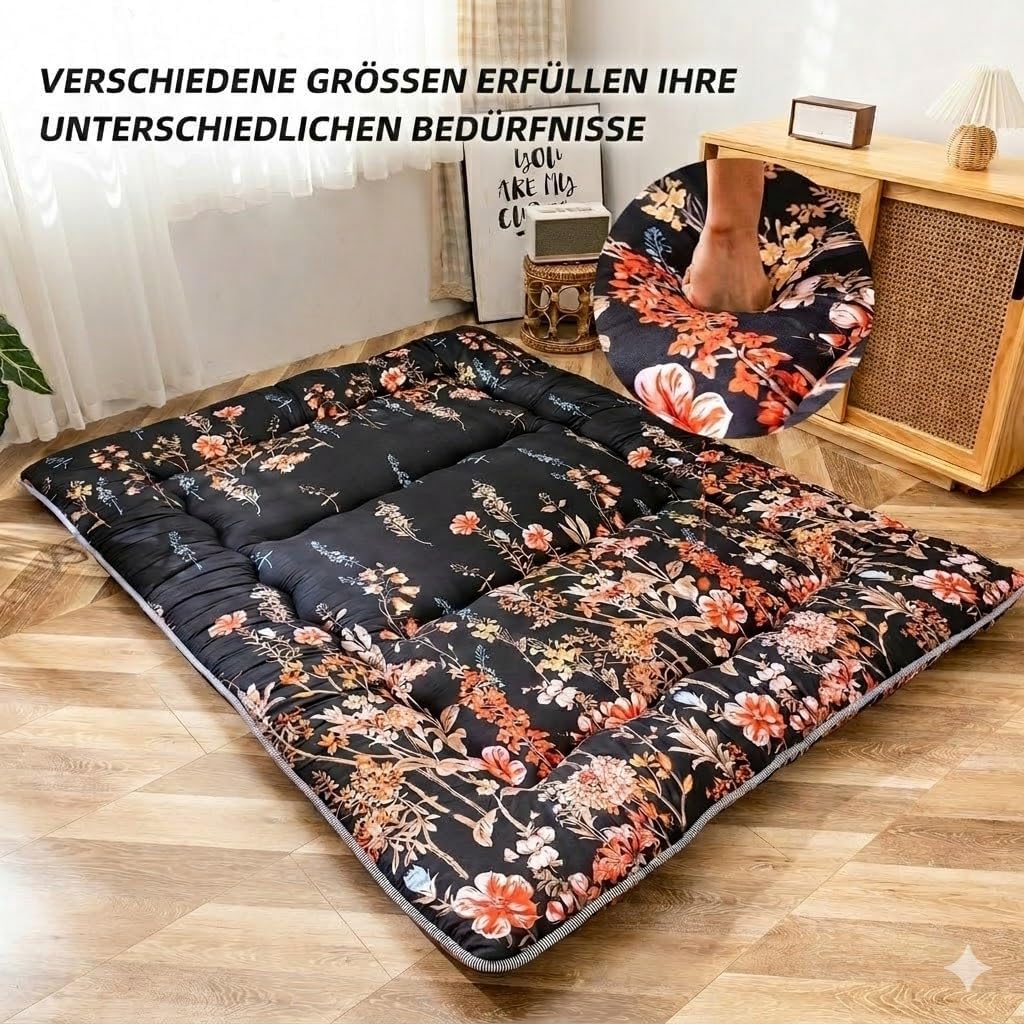 MAXYOYO Japanische Bodenmatratze Futonmatratze, Verdicken Tatami Matte Isomatte Faltbare Roll-Up Mat