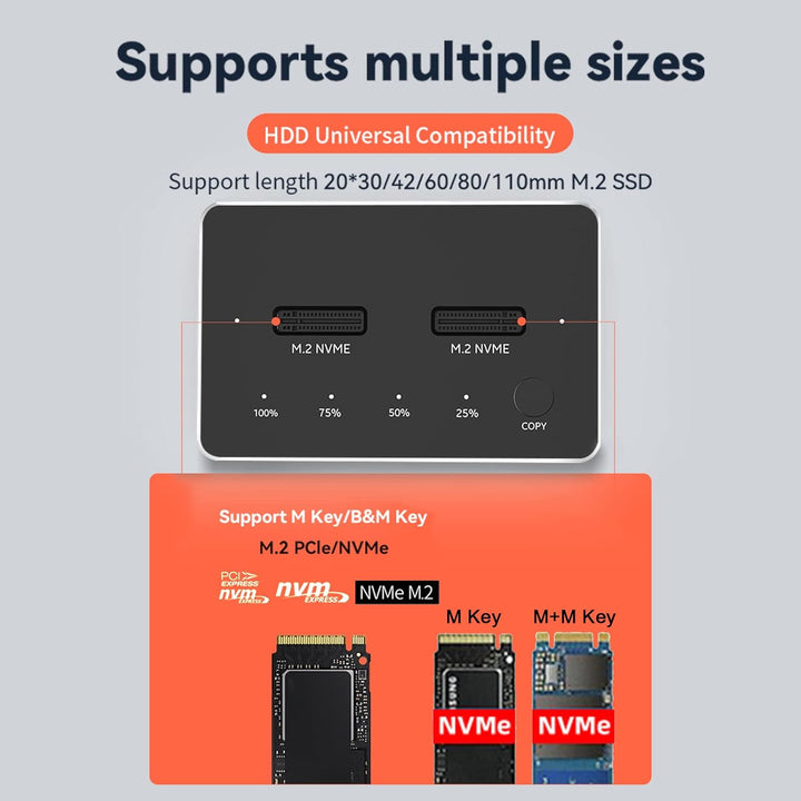 ZoraVson M.2 NVME und SATA SSD Adapter USB 3.1 Gen 2 10Gbps Adapter und Gehäuse für externe Festplat