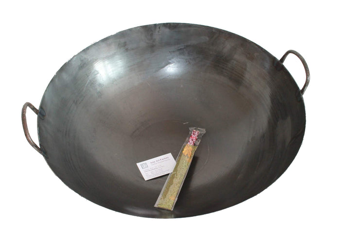 AAF Nommel ® Wok Ölwanne ca. 55 54 cm Durchmesser mit 2 Griffen/Henkeln mit rundem Boden für Gas, Ga