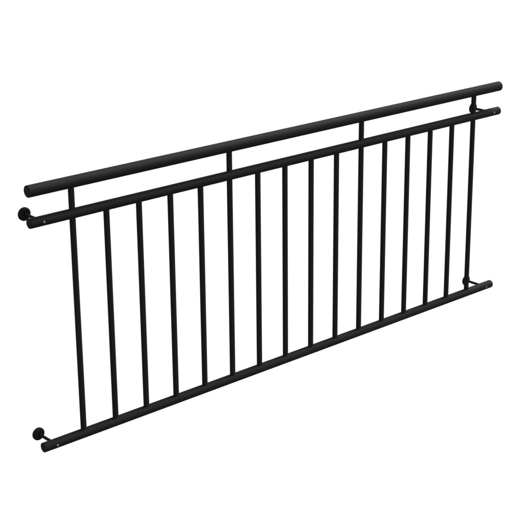 HAGO24 | Französischer Balkon | Fenstergitter | Stahlgeländer | 225x90cm Schwarz | Stabgeländer | Ju