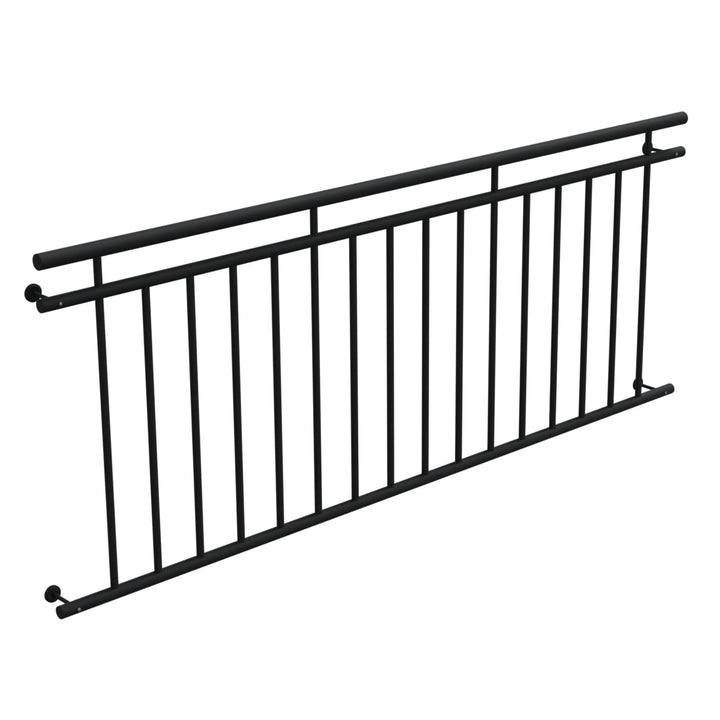 HAGO24 | Französischer Balkon | Fenstergitter | Stahlgeländer | 225x90cm Schwarz | Stabgeländer | Ju
