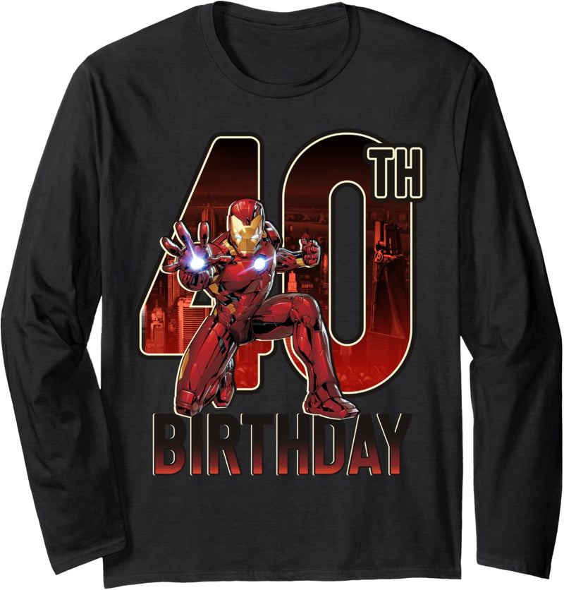 Marvel Iron Man 40th Birthday Action Pose Langarmshirt