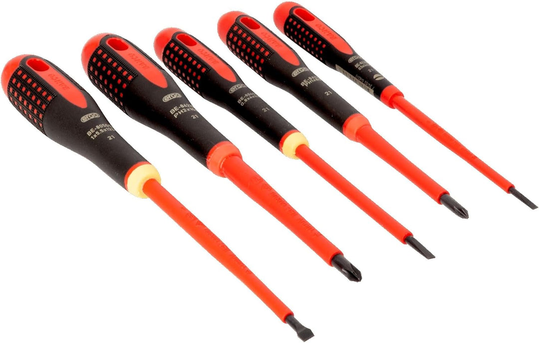 Bahco Ergo Elektriker Schraubendreher-Set 5teilig Schlitz, Kreuzschlitz Phillips