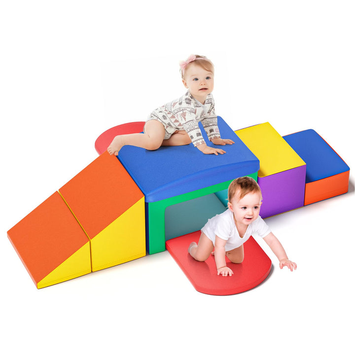 Grosse Bausteine für Kinderschaum, hohe elastische Schwammbausteine, mit Rutschen, Bögen, Kleinkinde
