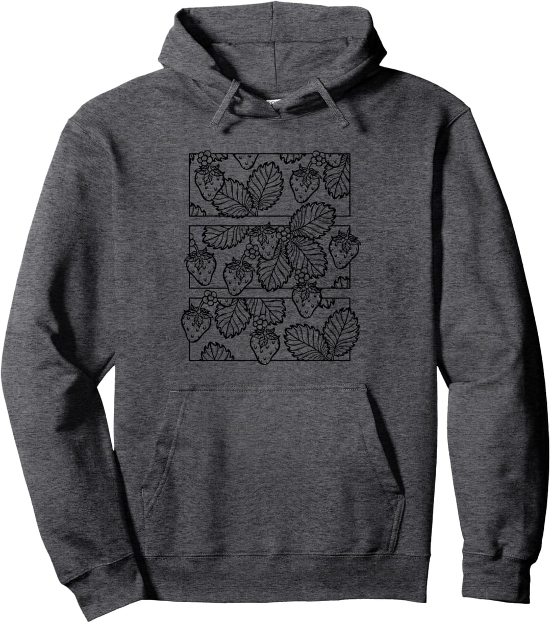 Alternative gotische Frucht Strichzeichnungen schwarze Walderdbeere Pullover Hoodie