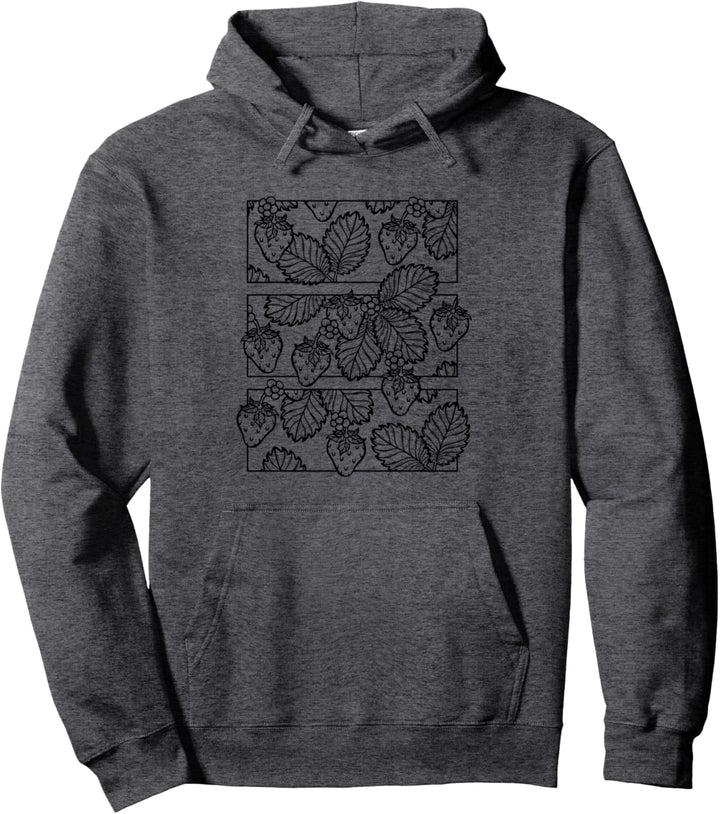 Alternative gotische Frucht Strichzeichnungen schwarze Walderdbeere Pullover Hoodie
