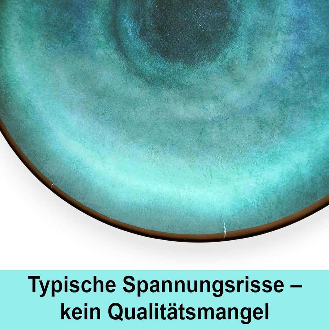 Melamin Camping Geschirrset für 4 Personen - 16 Teile - Campinggeschirr - blau- elegant Essgeschirr