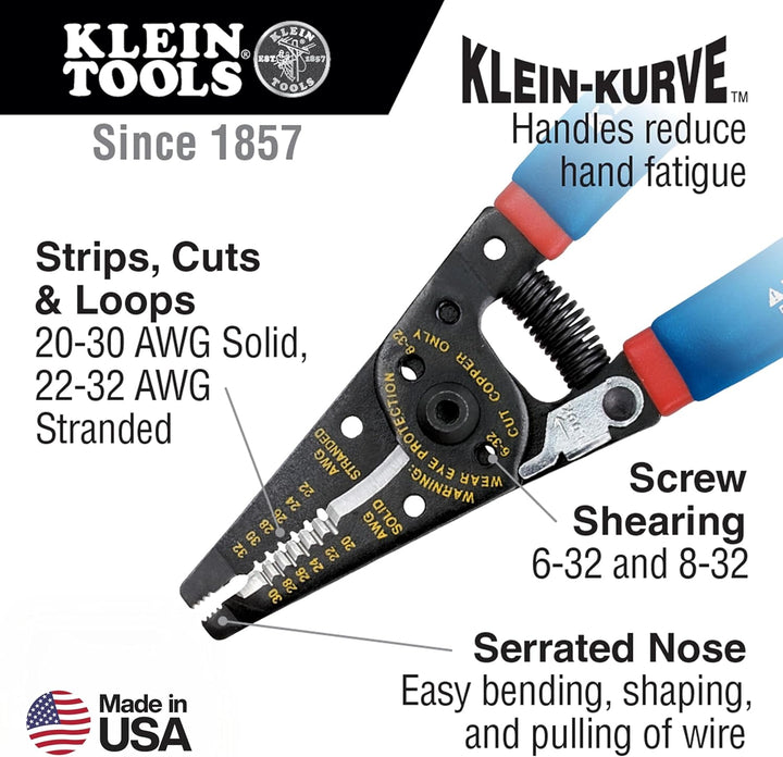 Klein Tools 11055 klein tools-kurve Abisolierzange/Cutter, 11057, 20 - 30 AWG Solid, 22 - 32 AWG Str