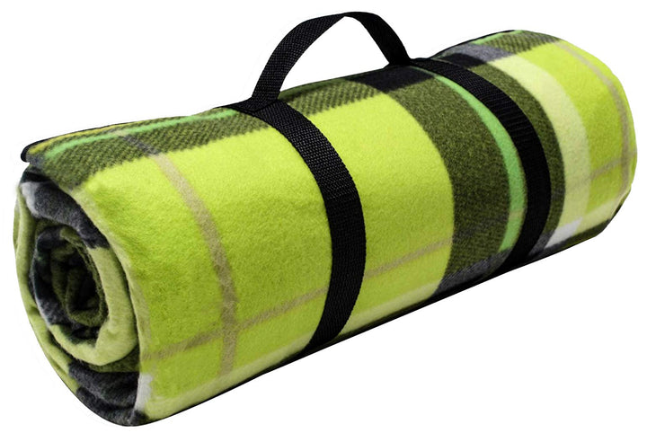 Brandsseller Fleece-Picknickdecke XXL ca. 200 x 200 cm - Unterseite Aluminiumbeschichtet - Kariert/G