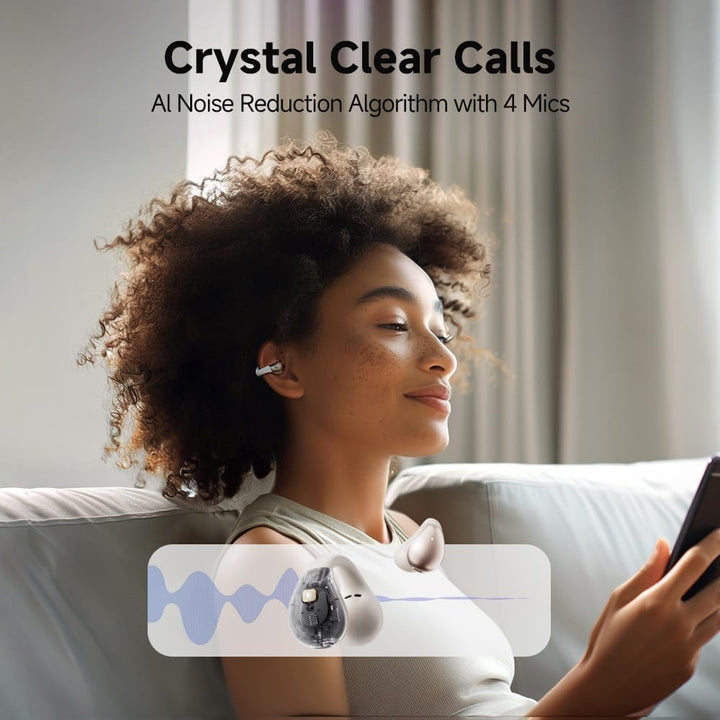 QCY Crossky C30 Open Ear Kopfhörer,Kabellose Bluetooth 5.4 Clip On Kopfhörer,4 Mikrofon ENC Geräusch