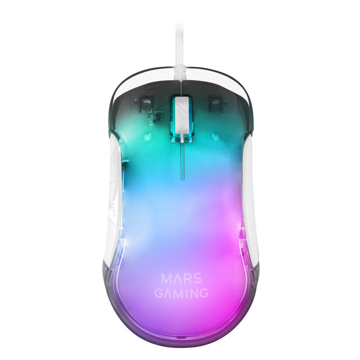 Mars Gaming Gaming MMGLOW, Chroma-Glow RGB Gaming-Maus, Spiegelnde Oberfläche, Ultraleicht, 12800 DP