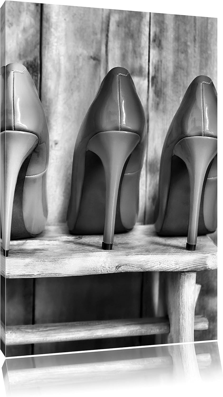 Pixxprint Bunte High Heels als Leinwandbild/Grösse: 100x70 / Wandbild/Kunstdruck/fertig bespannt, 10