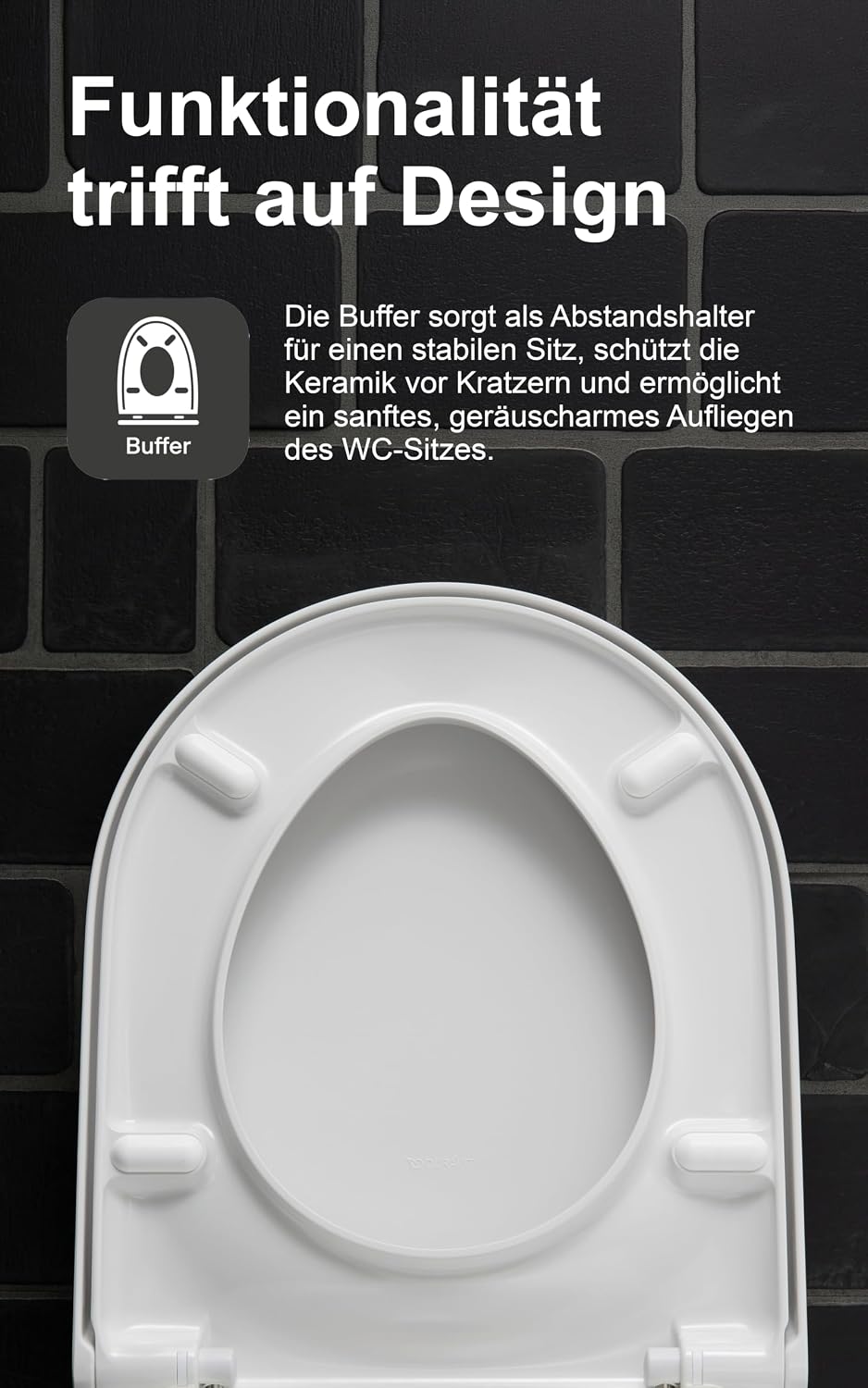 Duravit WC-Sitz Starck 3, Toilettendeckel aus Urea-Duroplast, Klodeckel mit Edelstahl Scharnieren, W
