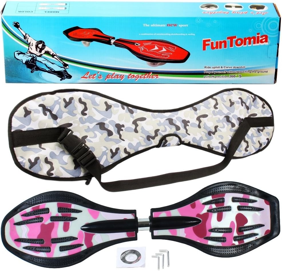 FunTomia Waveboard Original ABEC9 Kugellager inkl. Tasche - Bis 120kg - (Verschiedene Farbdesigns) P