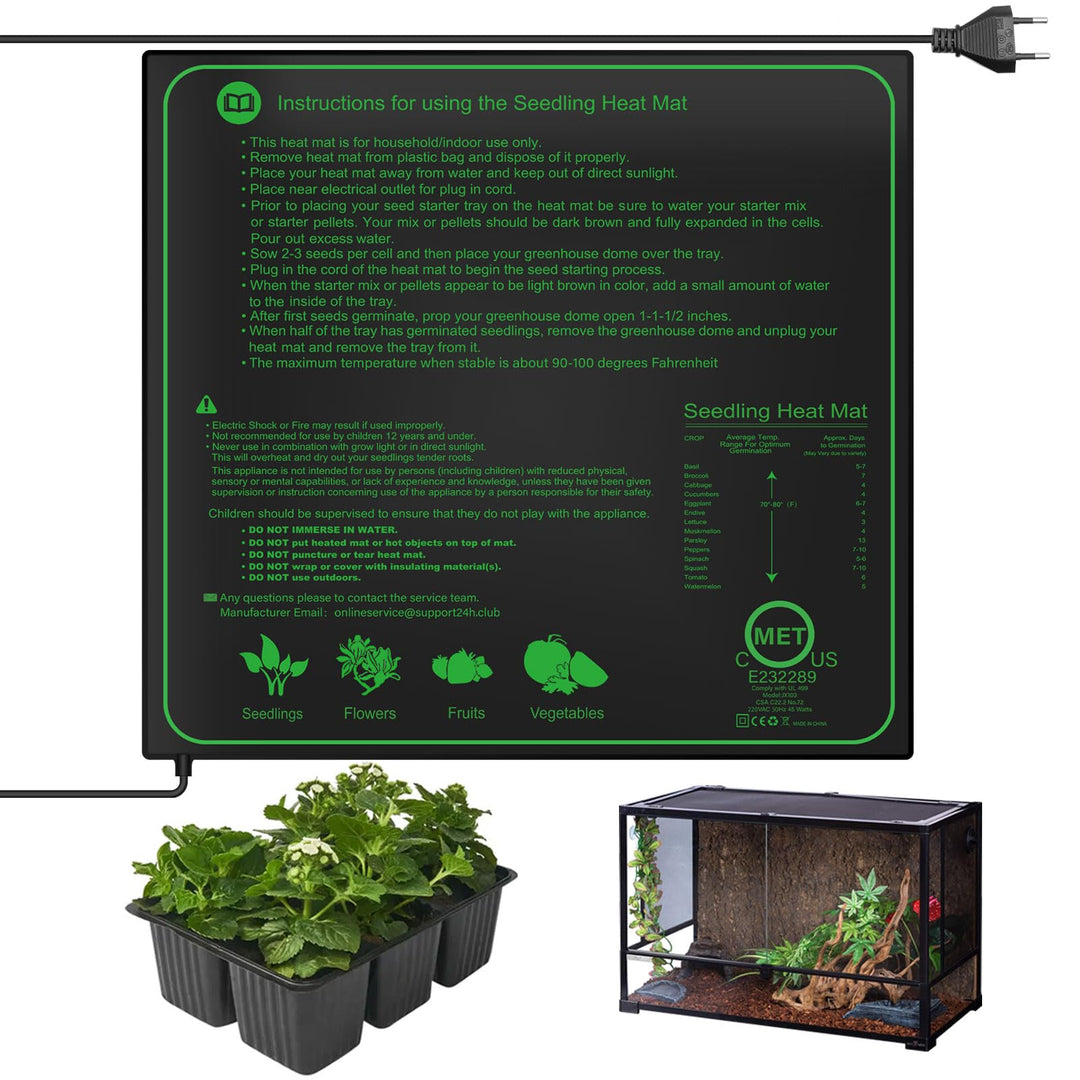 Heizmatte Pflanzen Wasserdichtes Heizmatte Terrarium Schnelle Erwärmung 50 * 52 cm, Sicher und Langl