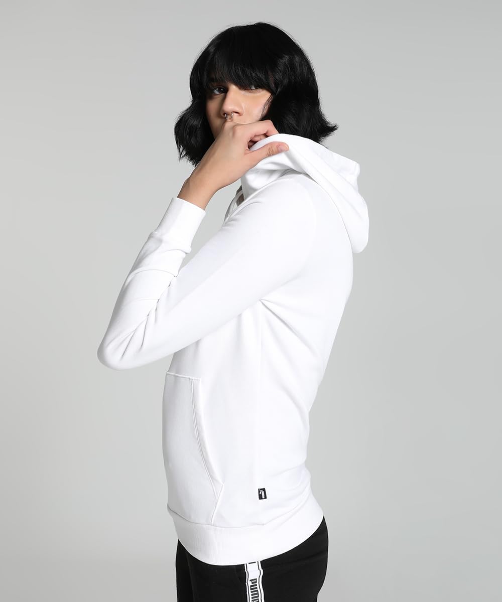 PUMA Damen Ess Logo Hoodie Tr Sweatshirt XS Puma Weiss/Silbermetallic, XS Puma Weiss/Silbermetallic