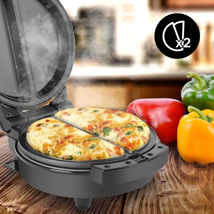 Duronic OM60 Omelette maker | Omlette Grill 600W | Antihaft-Kochplatte | Automatische Temperaturrege