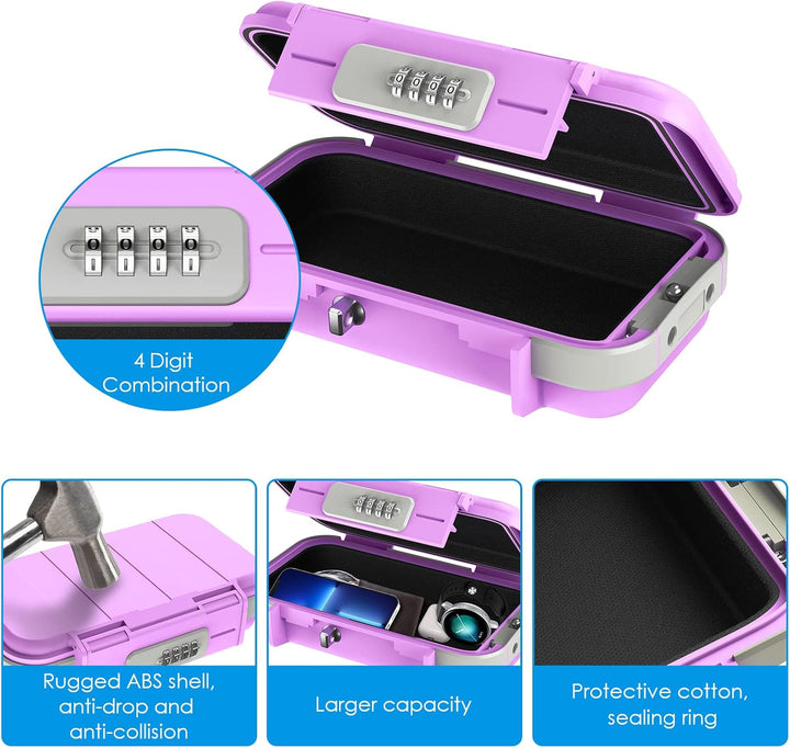 Brifit Tresor mit Zahlenschloss, Tragbare Sicherheitsbox Wasserdicht Anti-Diebstahl, Mini Safe Treso