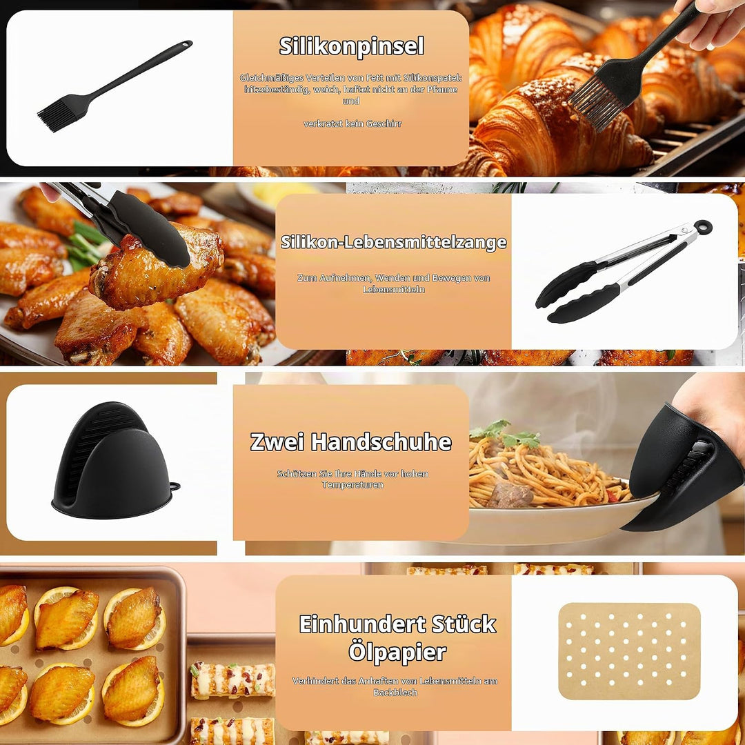 Zubehör für die Ninja Foodi FlexDrawer 10,4L Heissluftfritteuse AF500EU (20PCS),Silikonform für Airf