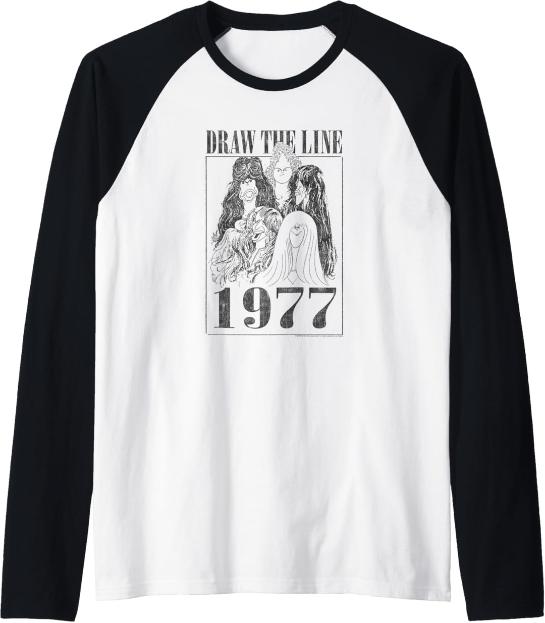 Aerosmith - Zeichnen Sie die Linie 1977 Raglan
