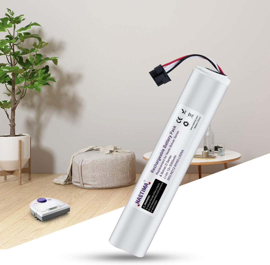 NASTIMA 12V 5000mAh Li-Ion Akku Ersatz Kompatibel mit Neato Botvac D Serie D85, D80, D75 und Botvac