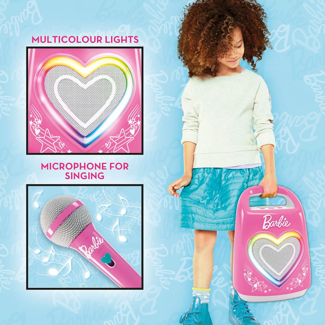 Lisciani - BARBIE PARTYMAKER High Tech Speaker & Microphone - Kinder Karaoke-Set - Mikrofon & Blueto