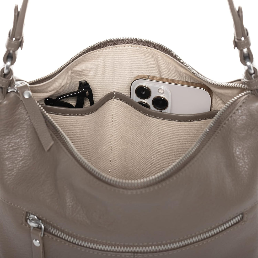 BACCINI Schultertasche ROSA aus Nappa-Leder I Handtasche für Damen I Umhängetasche handgefertigt Tau