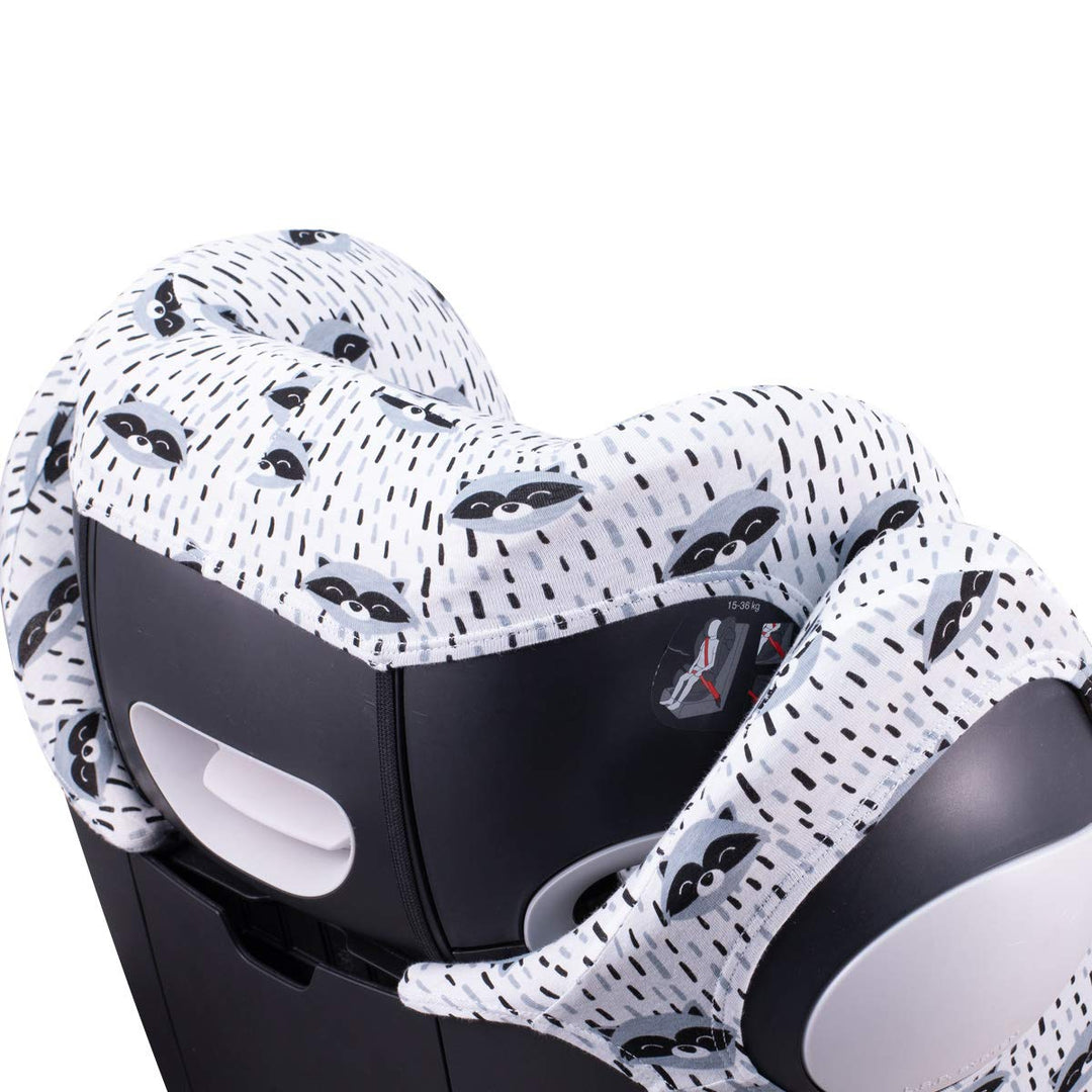 JYOKO Kids Bezug für Autositz Kompatibel mit Cybex Solution M und Pallas B - Fix (Raccoon), RACCOON
