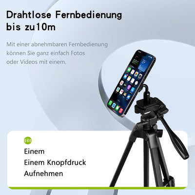 GEEKOTO Magnetische Anziehung Handy Stativ Ausziehbar, 54" Stativ für Smartphone mit 360-Grad-Panora