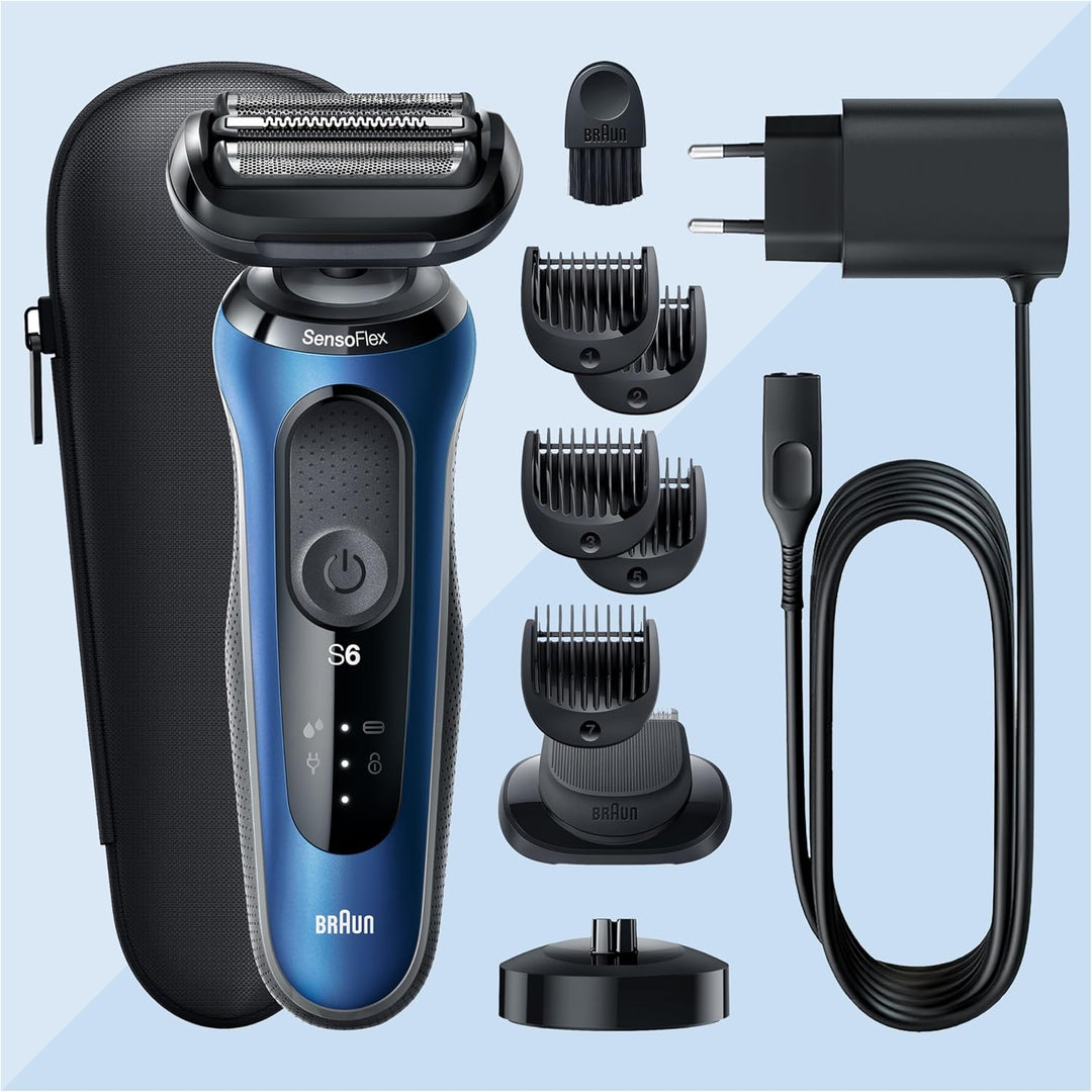 Braun Series 6 Elektrorasierer mit EasyClick Barttrimmer Aufsatz, SensoFlex Rasierer Herren Elektris