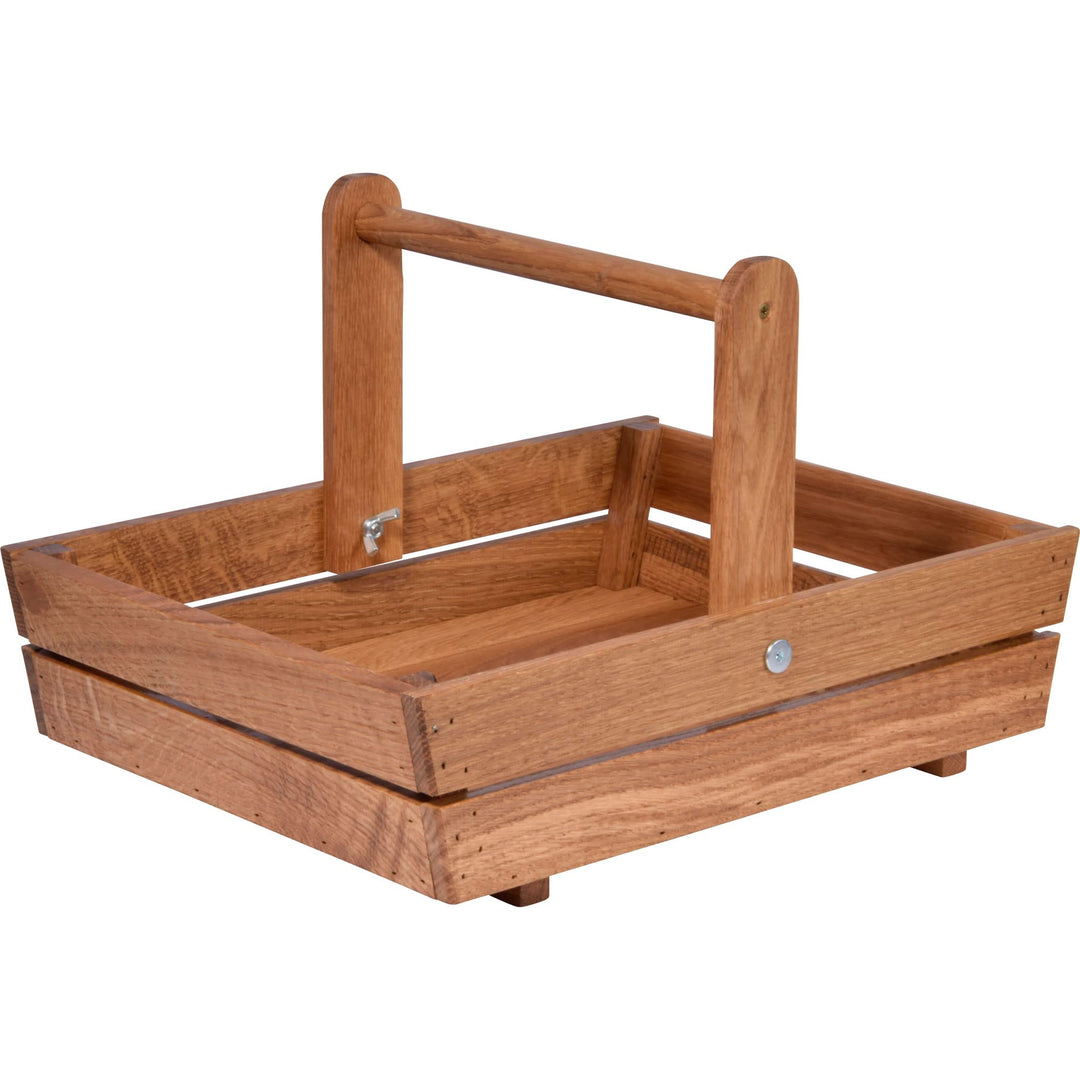 dobar® green label 29025FSCe Premium Erntekorb | Gartenkorb Eichenholz Massiv | Design Obstkorb | Pi