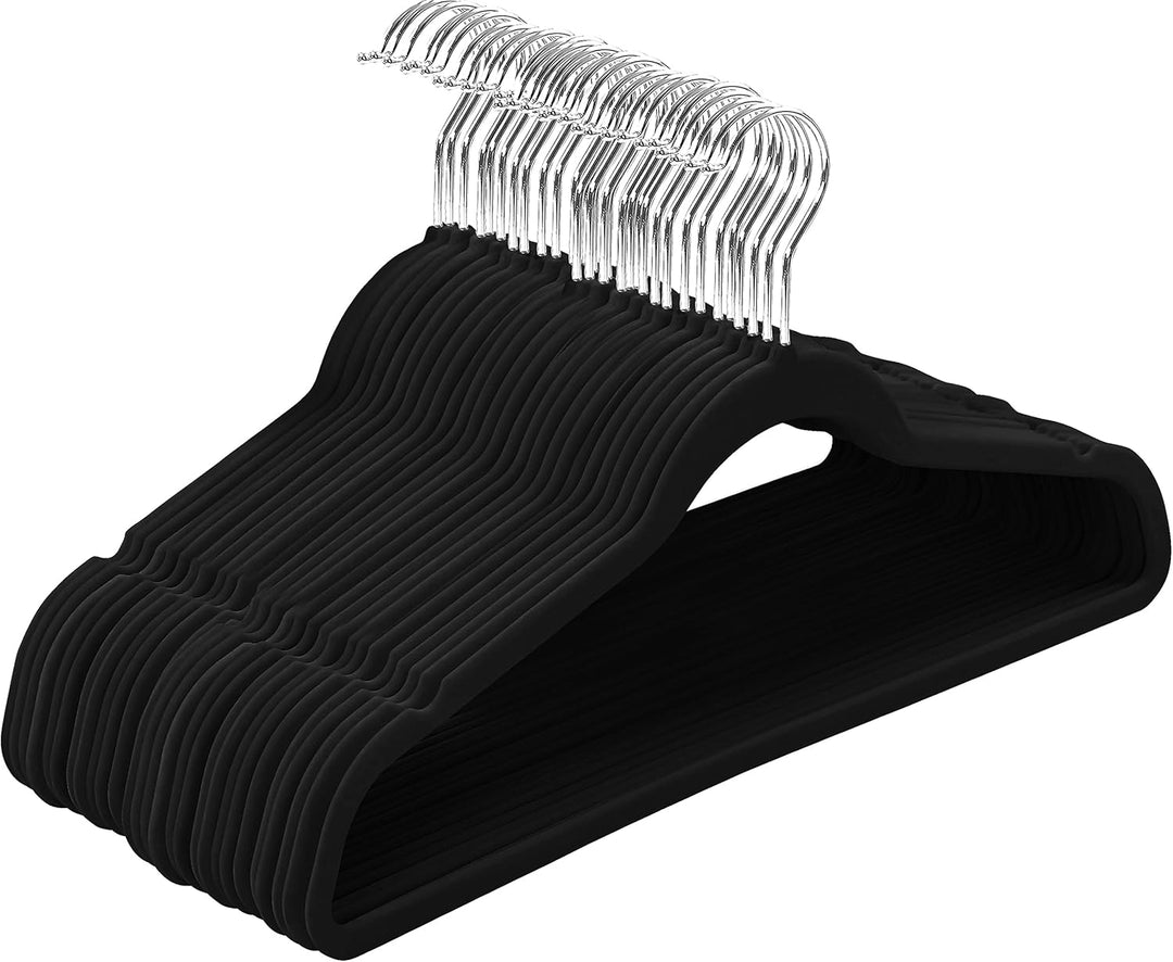 Utopia Home Premium Samt Kleiderbügel 50er Pack - rutschfeste & langlebige Kleiderbügel - Schwarze K
