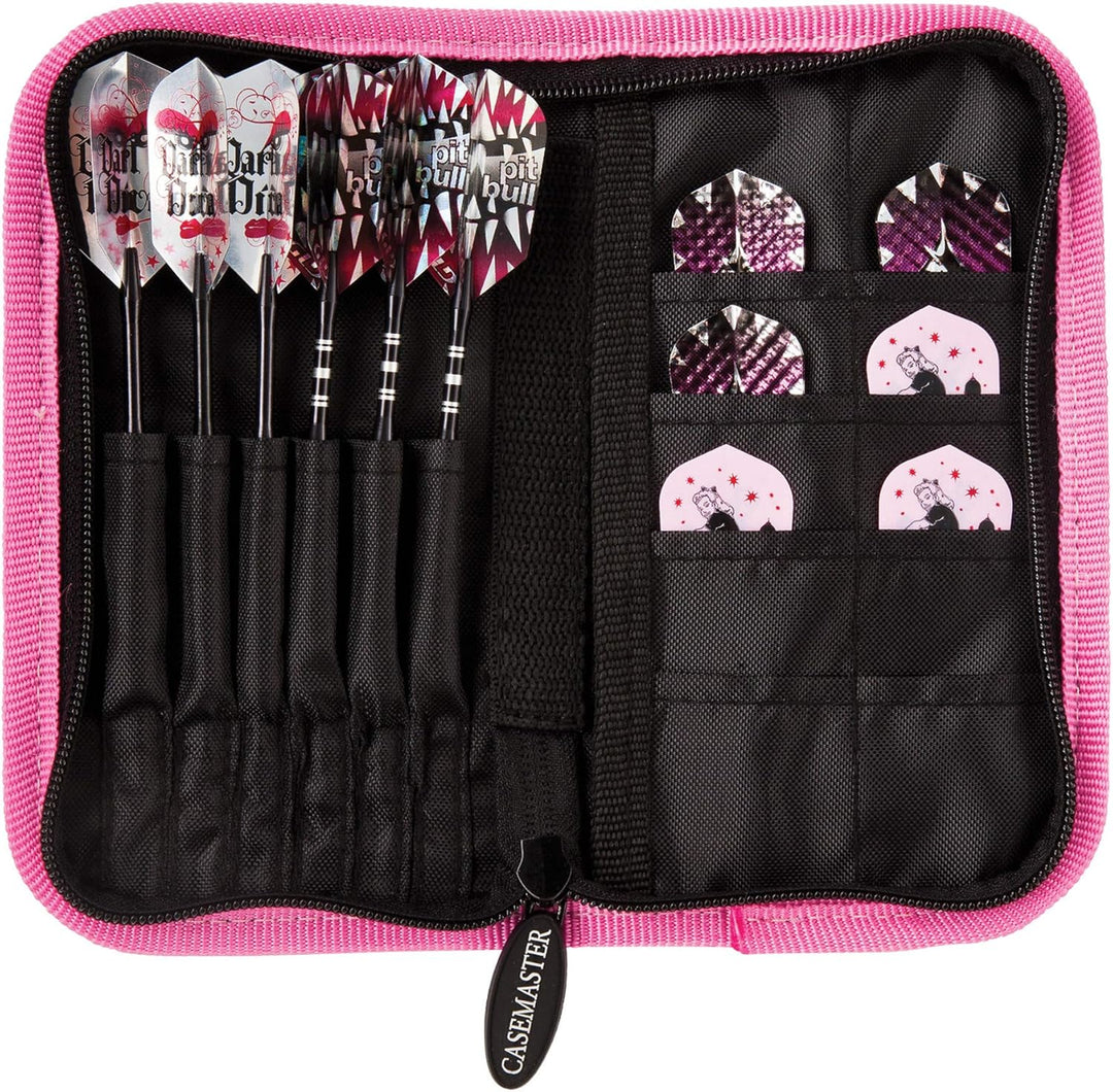 Casemaster Deluxe Aufbewahrungstasche für 6 Darts, Nylon Pink, Pink