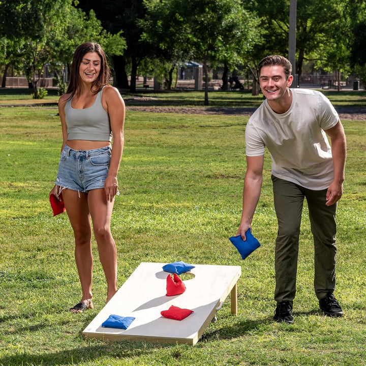 JOYIN 16 Cornhole Sitzsäcke zum Werfen Set 12x12cm Sitzsäcke Werfen 16Stk Bean Bags Wurfspiel Kinder