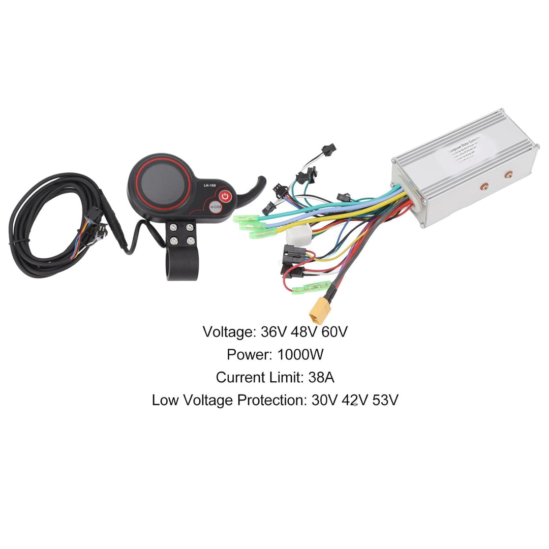 BuyWeek Elektrofahrrad Brushless Motor Controller Kit, 36V 48V 60V 1000W 38A 3 Modus Sinuswelle Cont