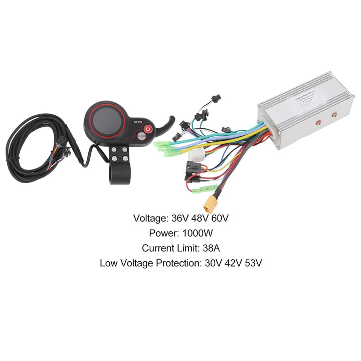 BuyWeek Elektrofahrrad Brushless Motor Controller Kit, 36V 48V 60V 1000W 38A 3 Modus Sinuswelle Cont