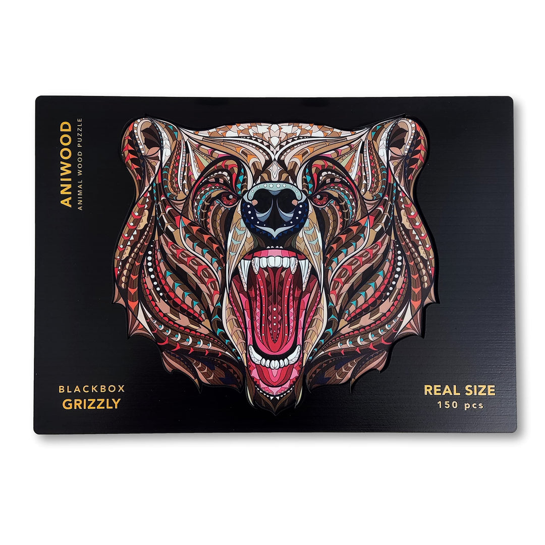 ANIWOOD Holzpuzzle Erwachsene Tieren. Gestanzter Deckel, Lebensgrosse Puzzle-Box. 3 Schwierigkeitsmo