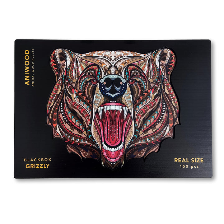 ANIWOOD Holzpuzzle Erwachsene Tieren. Gestanzter Deckel, Lebensgrosse Puzzle-Box. 3 Schwierigkeitsmo