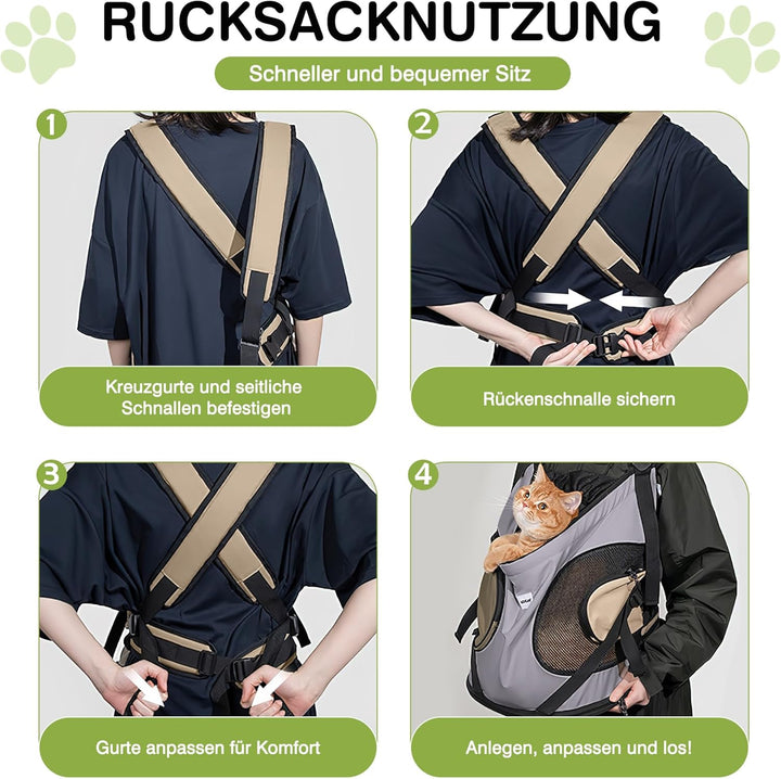 ALLSOPETS Hundetragerucksack, Tragbarer Haustiertragerucksack für Katzen Hunde Welpen, Integrierter