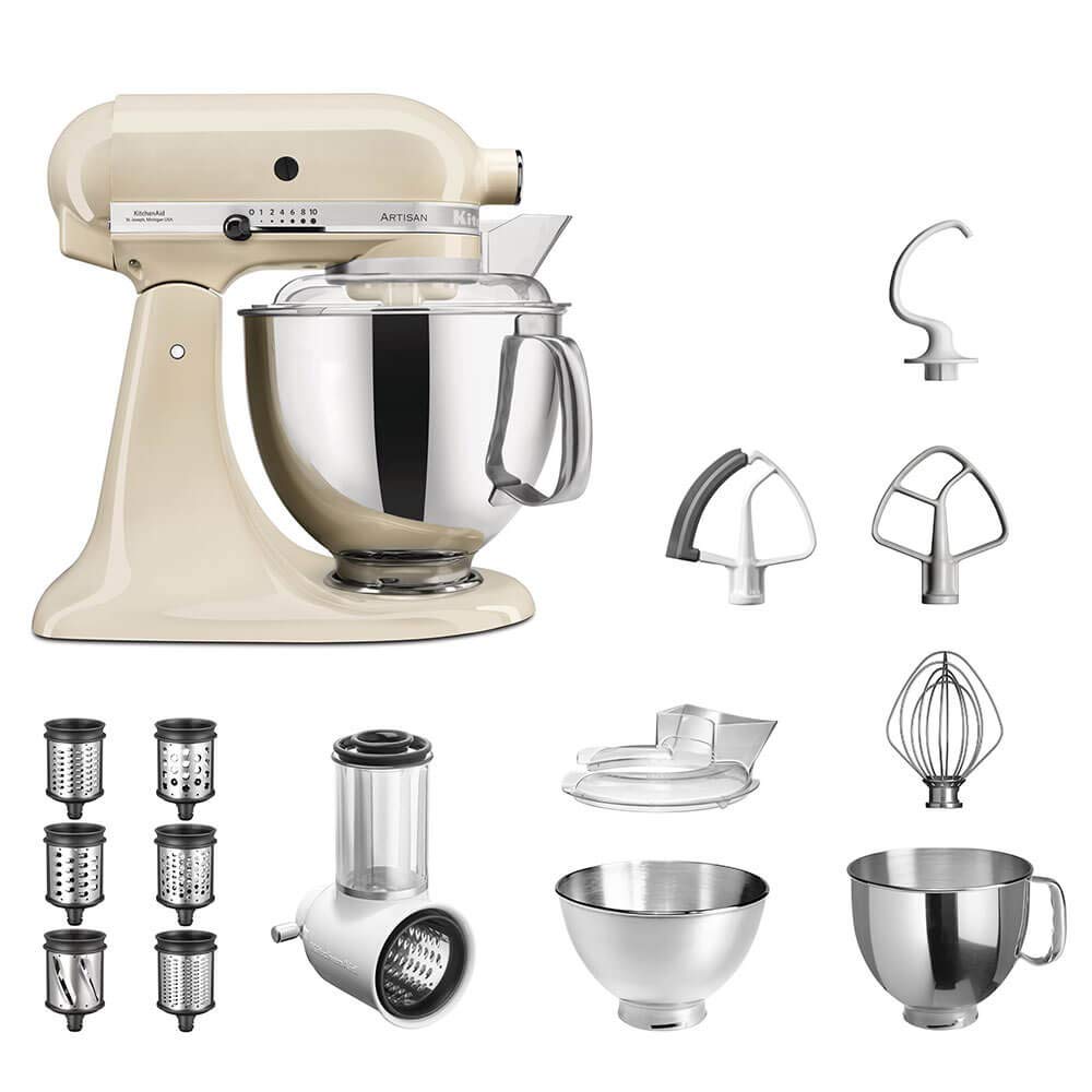 KitchenAid Küchenmaschine Artisan 5KSM175PS Veggie S Paket | mit TOP Zubehör: Gemüseschneider mit dr
